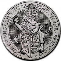 10 oz Silber Royal Mint / Queen's Beast "Lion of England" in Kapsel