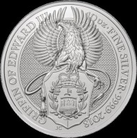 10 oz Silber Royal Mint / Queen's Beast "Griffin of Edward III" in Kapsel