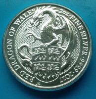 2 oz Silber Royal Mint / United Kingdom " Red Dragon of Wales "