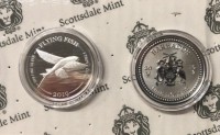 1 oz Silber Barbardos " Flying Fish " 2te Ausgabe geprägt bei Scottsdale Mint in Kapsel - max. 10.000