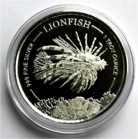 1 oz Silber Barbardos " Lionfish / Feuerfisch " geprägt bei Scottsdale Mint in Kapsel - max. 10.000