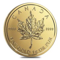 1 Gramm Gold Maple Leaf div. Jahr ( Teilstück eines Blisters / im Teilstück noch verpackt )