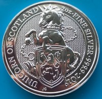 2 oz Silber Royal Mint / United Kingdom " Unicorn of Scotland "