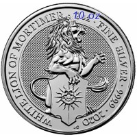 10 oz Silber Royal Mint / Queen's Beast "Lion of Mortimer" in Kapsel