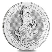 10 oz Silber Royal Mint / Queen's Beast "White Horse of Hannover" in Kapsel