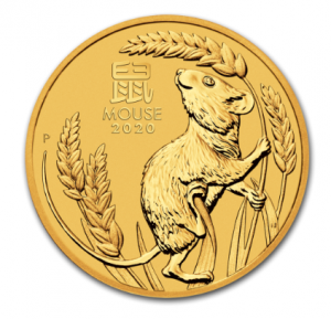 1/4 oz Gold Perth Mint " Lunar Maus III 2020 " in Kapsel
