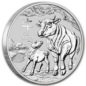 1 oz Silber Perth Mint " Lunar Ochse III 2021 " in Kapsel - max. Auflage 300.000