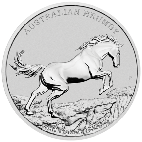 1 oz Silber Australien Perth Mint "Brumby" in Kapsel diverse Jahre / gute Qualität (diff.besteuert nach §25a UStG)