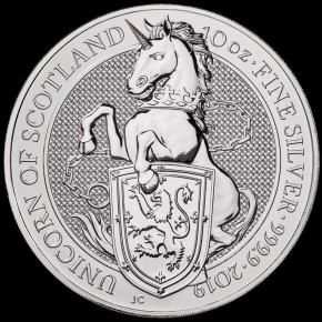 10 oz Silber Royal Mint / Queen's Beast diverse Motive in Kapsel, gute Qualität (diff-best.§25a UStG)