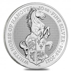 10 oz Silber Royal Mint / Queen's Beast diverse Motive in Kapsel, gute Qualität (diff-best.§25a UStG)